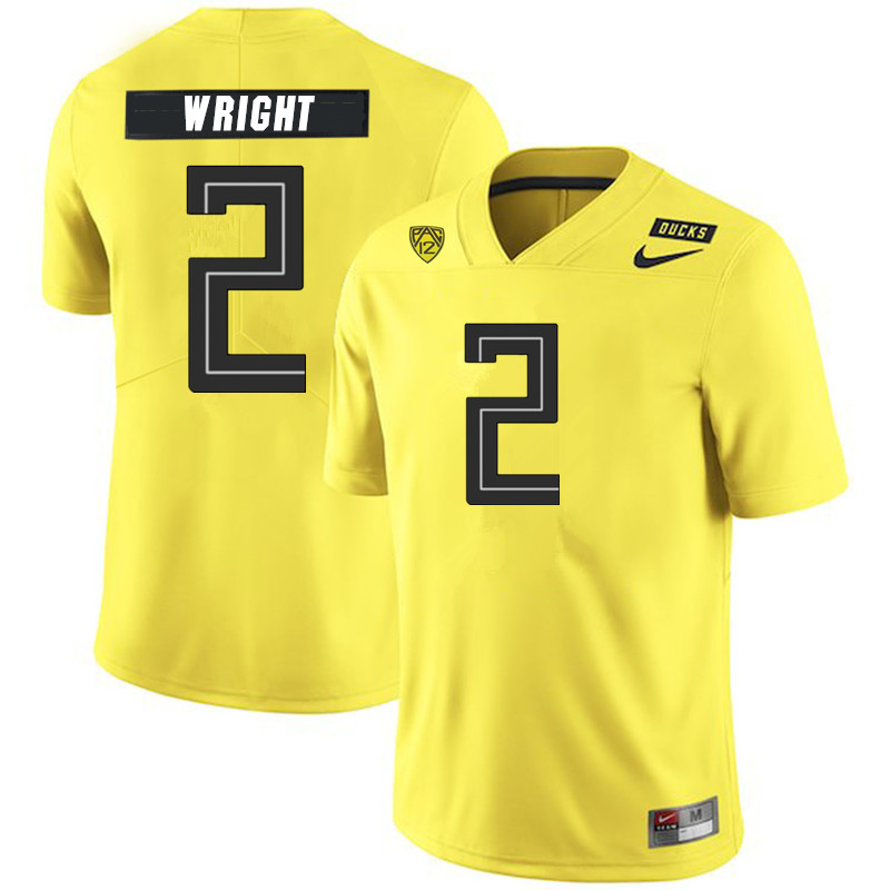 2019 Men #2 Mykael Wright Oregon Ducks College Football Jerseys Sale-Yellow - Click Image to Close